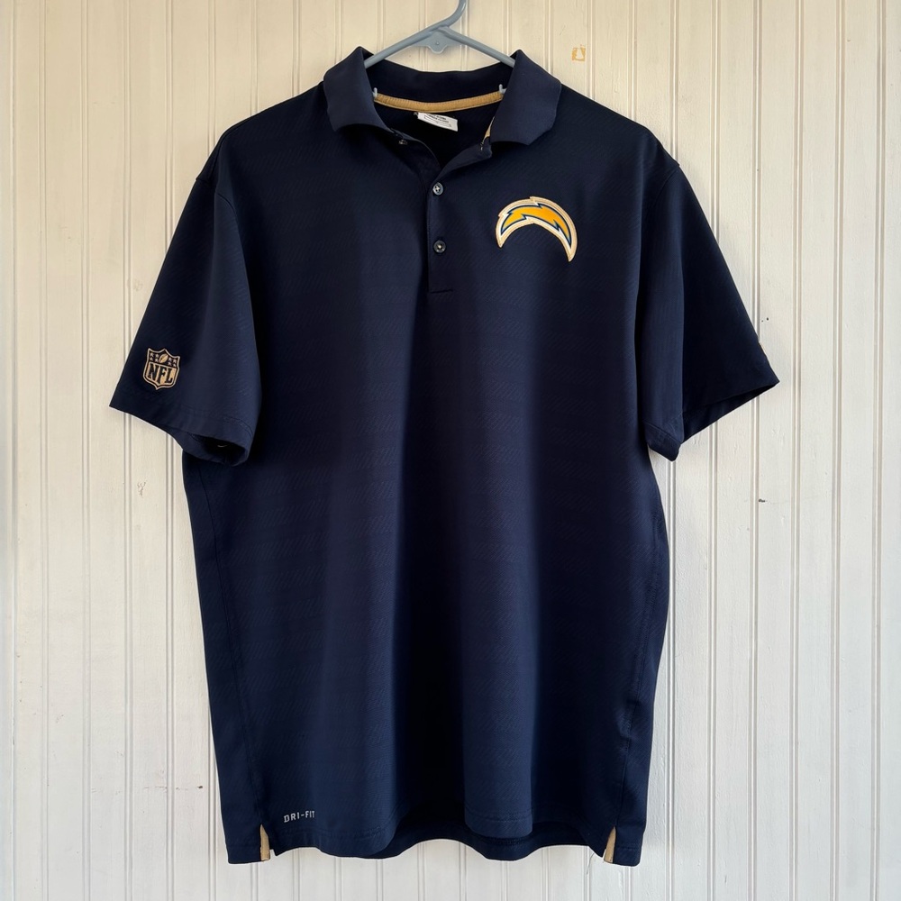 Nike Dri-Fit NFL Navy Blue LA Chargers Los Angeles Chargers Polo Size Large